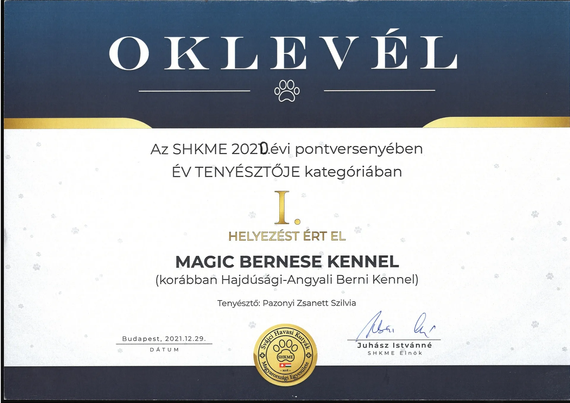 2020 - Az Év Tenyészete