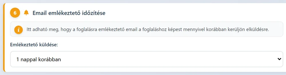 Emlékeztető időzítésének beállítása