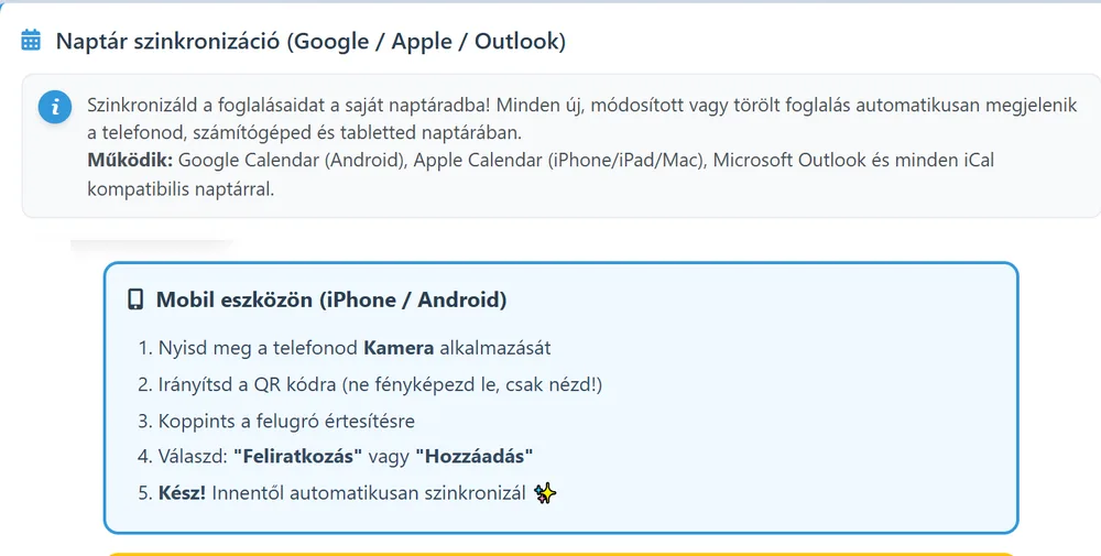 Naptár szinkronizáció Google, Apple és Outlook naptárral